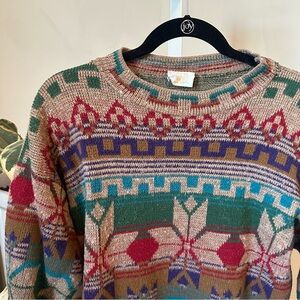 Vintage Needles & Yarn AcrylicSnowflake Aztec Sweater